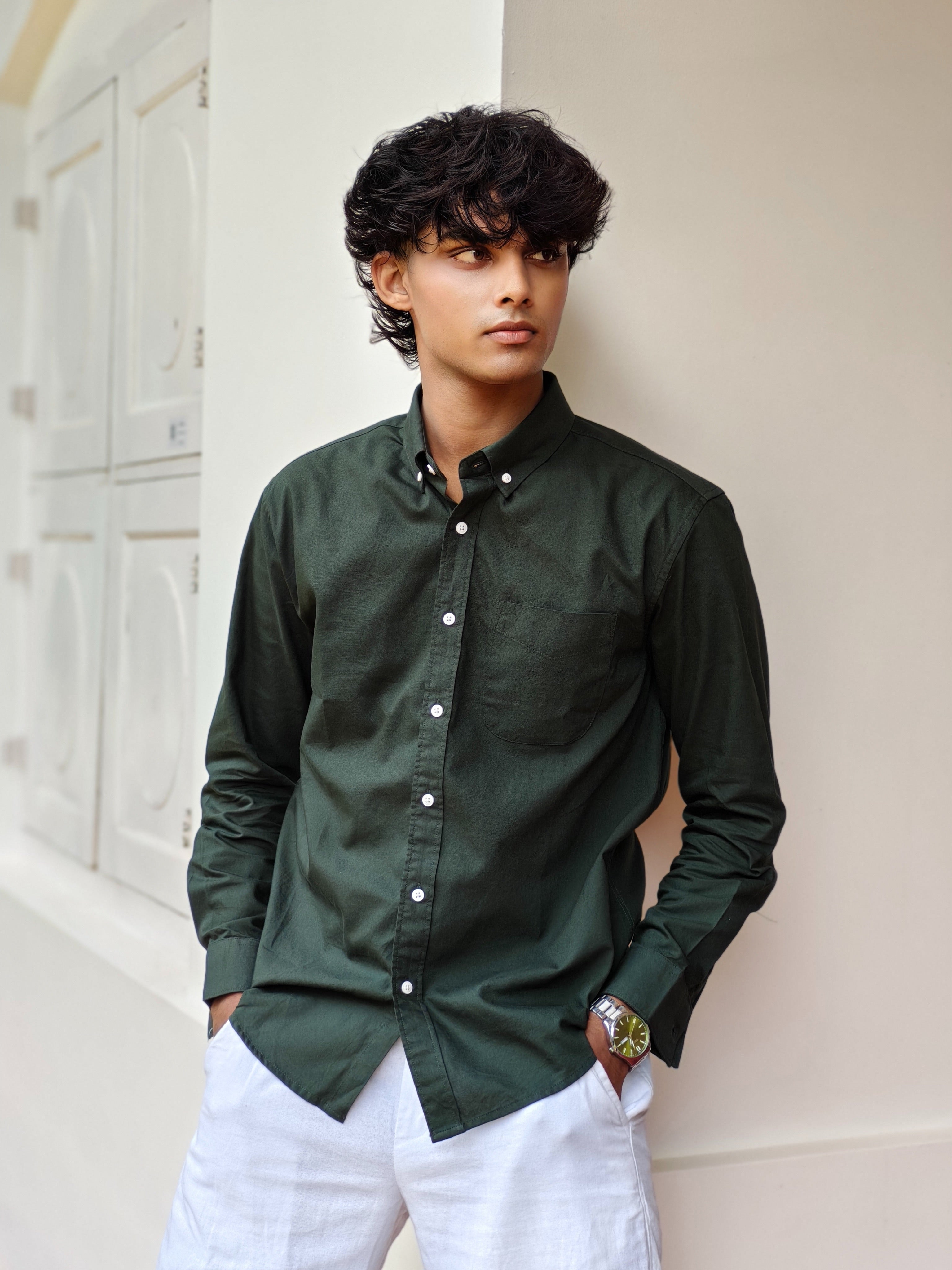 Regular Fit Solid Shirt