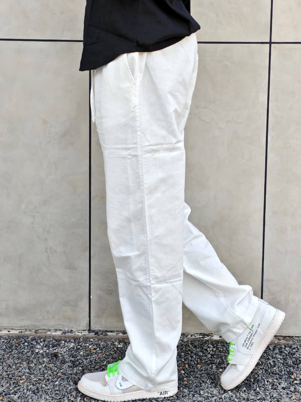 Straight Fit Linen-blend trousers