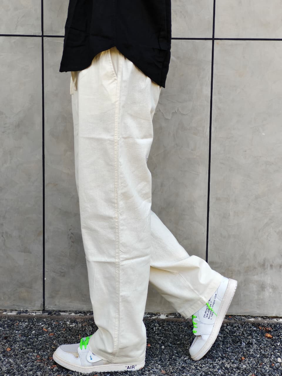Straight Fit Linen-blend trousers