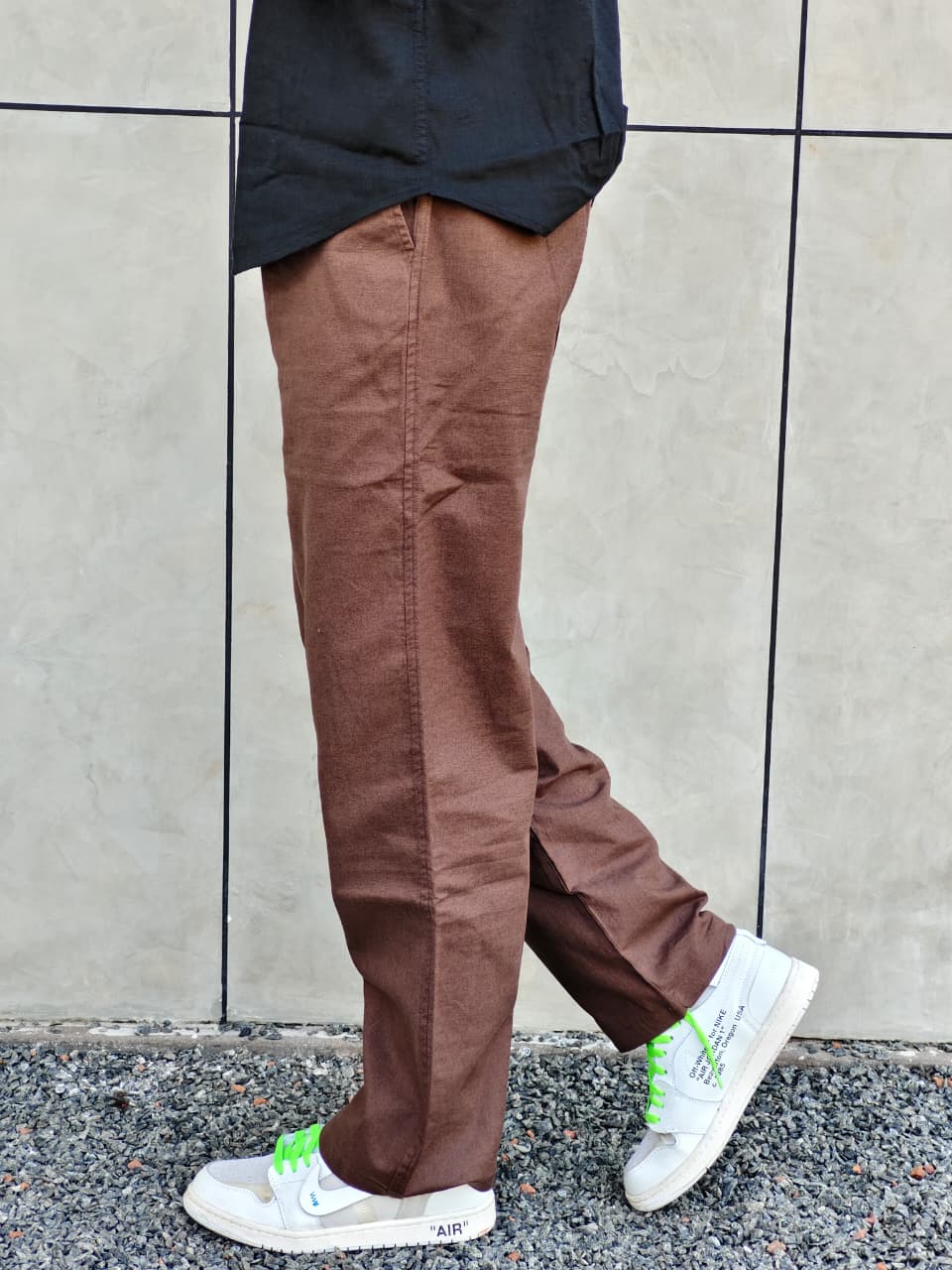 Straight Fit Linen-blend trousers